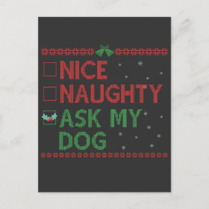 Carte Postale Nice Naughty Demandez à mon chien Funny animal de 