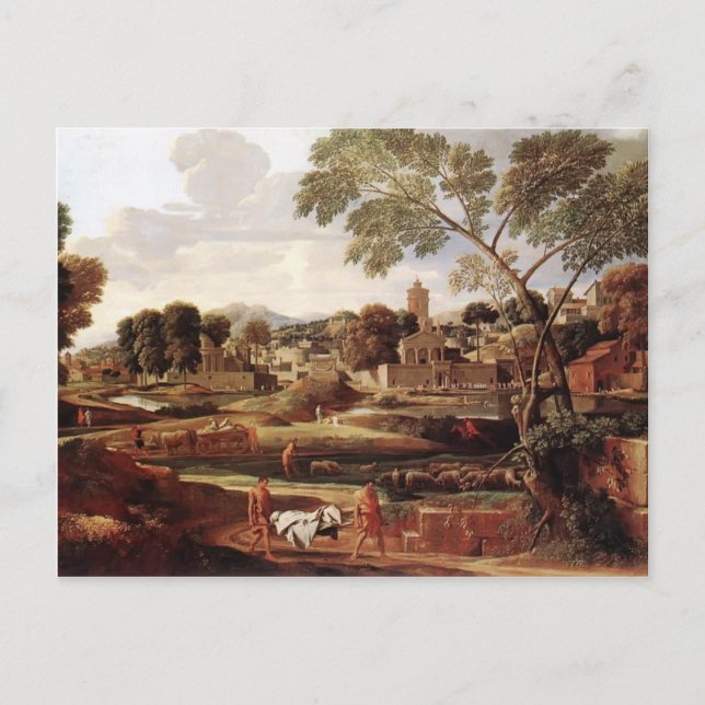 Carte Postale Nicolas Poussin- Paysage avec funérailles de la ph (Devant)