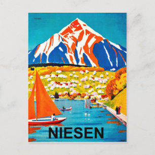 Carte Postale Niesen, sommet de montagne surplombant le lac, Sui