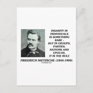 Carte Postale Nietzsche Insanity Rare Dans Les Individus Citer