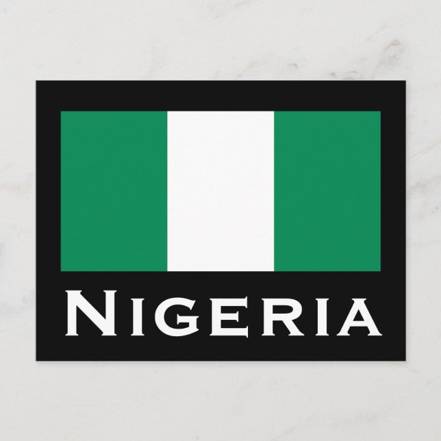 Carte Postale Nigeria avec le drapeau nigérian (Afrique de l'Oue (Devant)