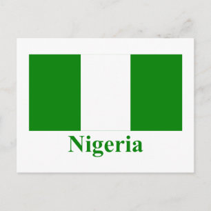 Carte Postale Nigeria Drapeau avec nom