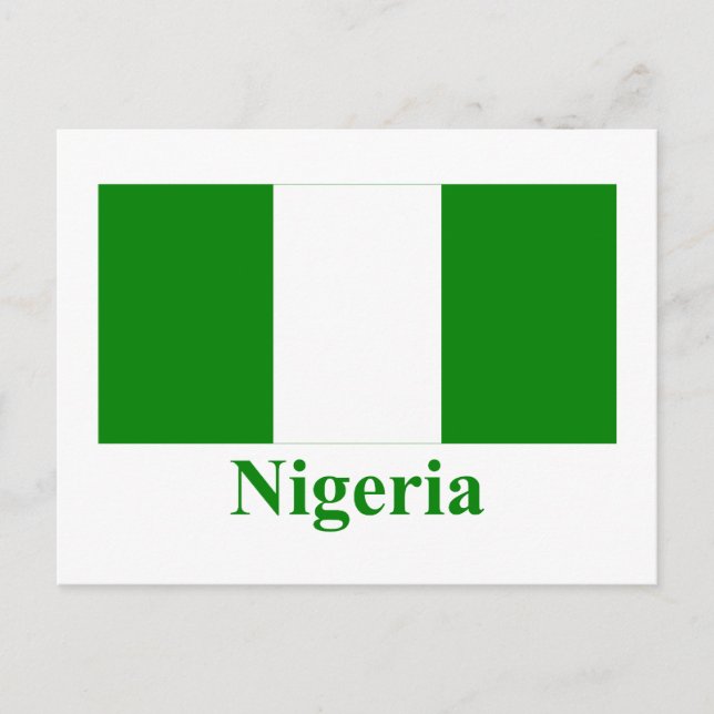 Carte Postale Nigeria Drapeau avec nom (Devant)