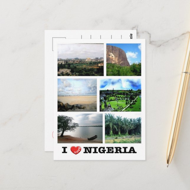 Carte Postale Nigeria - I Love - (Devant/Arrière en situation)