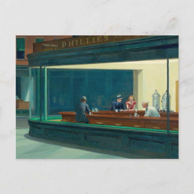 Carte Postale Nighthawks 1942 par Edward Hopper (Devant)