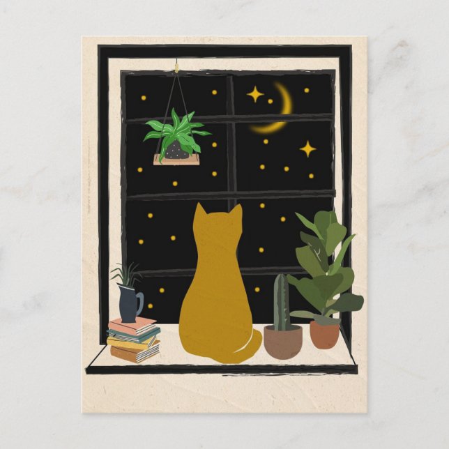 Carte Postale Nighttime Kitty (Devant)