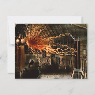 Carte Postale Nikola Tesla Homme de Mystère Couleur Redux