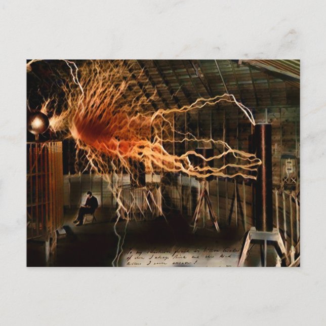 Carte Postale Nikola Tesla Homme de Mystère Couleur Redux (Devant)