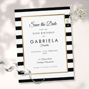 Carte Postale N'importe quel âge Anniversaire Classic Stripe Enr