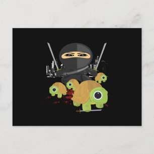 Carte Postale Ninja avec tortues