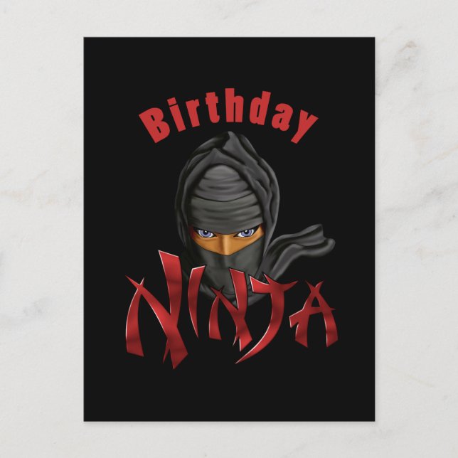 Carte Postale Ninja d'anniversaire (Devant)