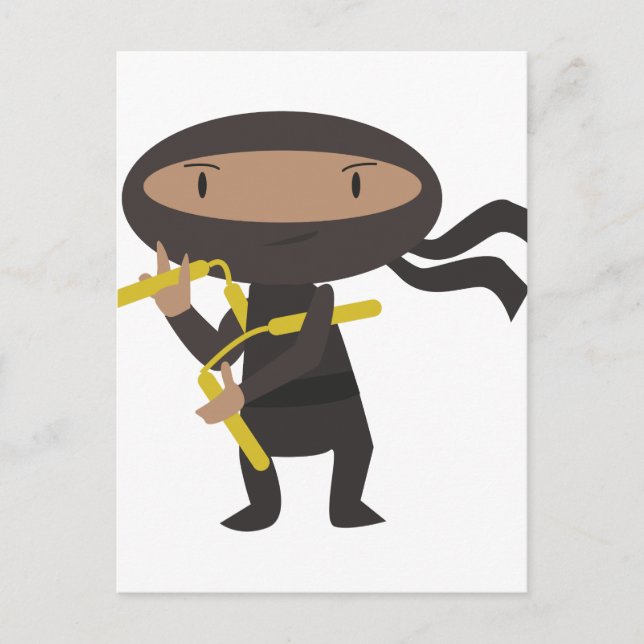 Carte Postale Ninja Drôle (Devant)