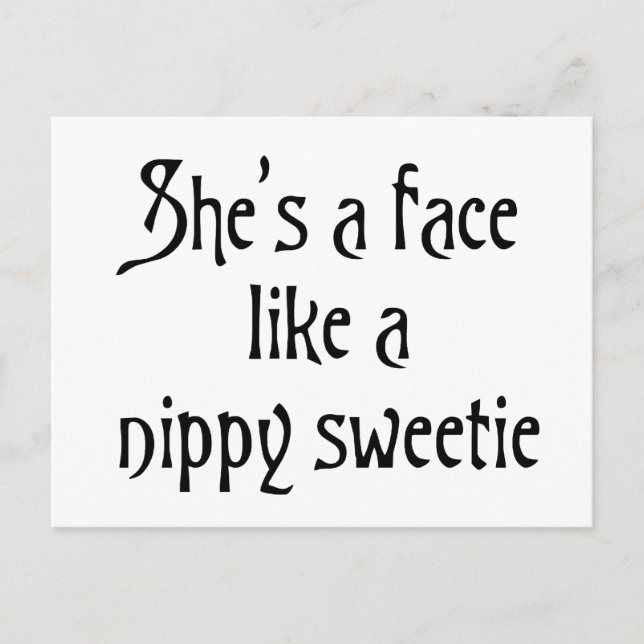 Carte Postale Nippy sweetie glasgow humour banter écossais argot (Devant)