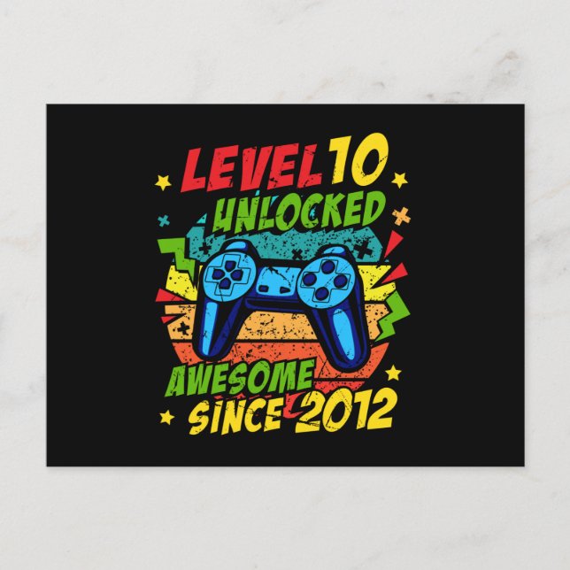 Carte Postale Niveau 10 Awesome 2012 Game 10th Birthday (Devant)