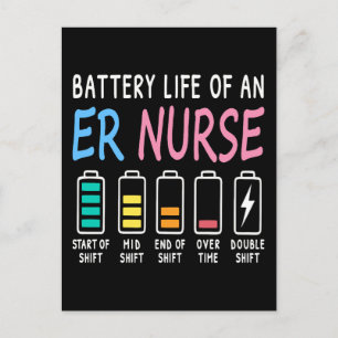Carte Postale Niveau de batterie d'un graphique d'humour d'infir