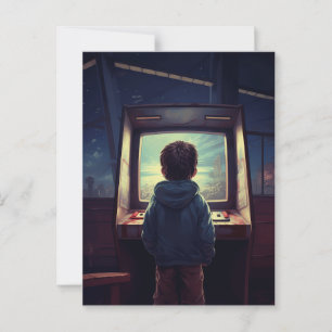 Carte Postale Niveau final Un rêve d'arcade rétro