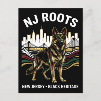 Carte Postale NJ Roots German Shepherd Black Heritage Pride Art