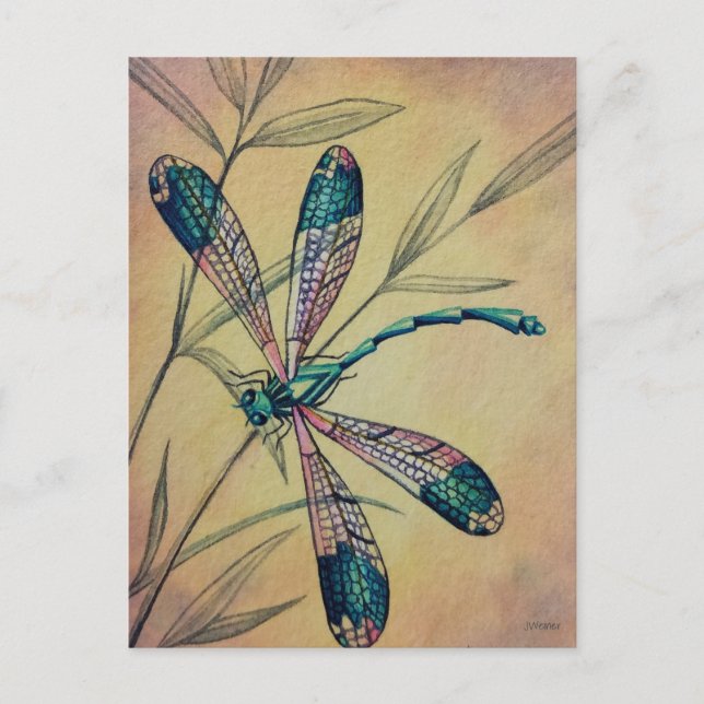 Carte Postale No. 4 Foliage Watercolor Art (Devant)