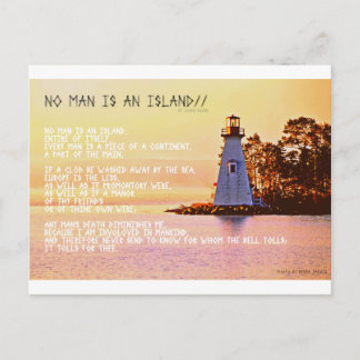 Carte Postale No Man is an Island, par John Dunne.