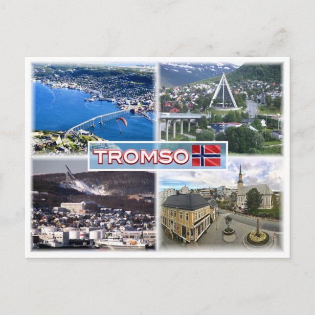 Carte Postale NO Tromso - Vue aérienne - Cathédrale arctique (Devant)