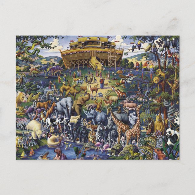 Carte Postale Noahs Ark Animaux (Devant)