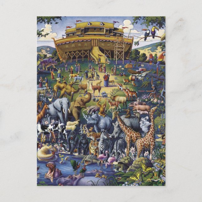 Carte Postale Noahs Ark Animaux (Devant)