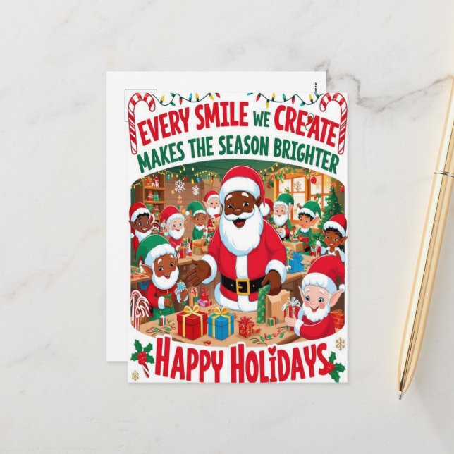 Carte postale Noël (Devant/Arrière en situation)