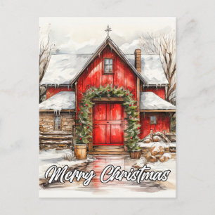 Carte Postale Noël à la ferme   Joyeuses fêtes à tous