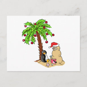 Carte Postale Noël à la plage