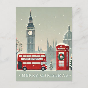 Carte Postale Noël à Londres Big Ben et Londres festive