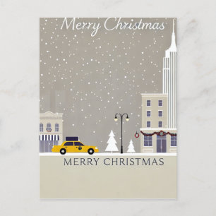 Carte Postale Noël à New York   Statue Iconique Grosse Pomme