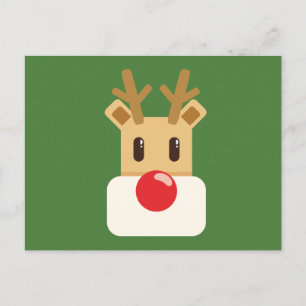 Carte Postale Noël adorable de dessin de rennes