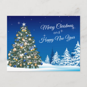 Carte Postale Noël Arbre neige Joyeux Noël Affaires