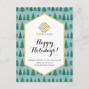 Carte Postale Noël Arbres vacances Logo moderne Affaires