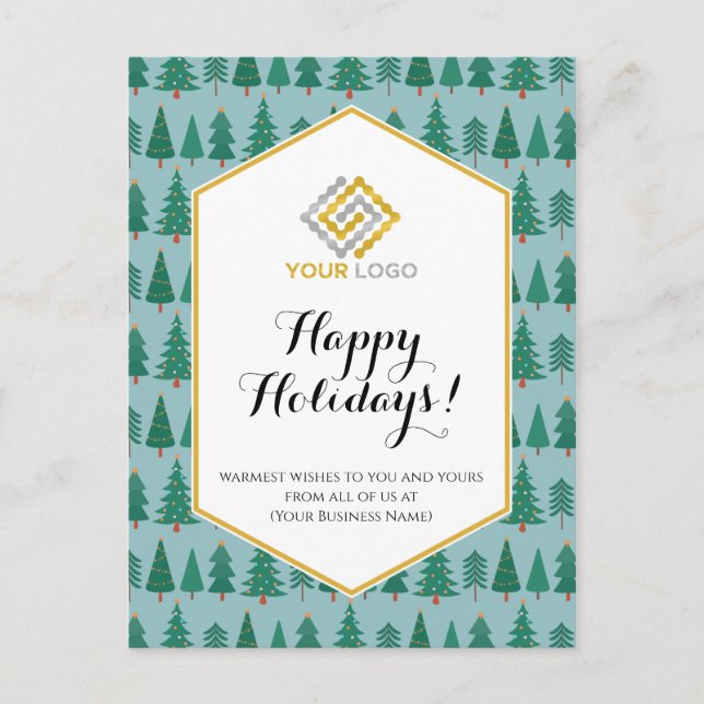 Carte Postale Noël Arbres vacances Logo moderne Affaires (Devant)