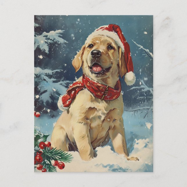 Carte Postale Noël au Labrador (Devant)