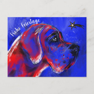 Carte Postale Noël avec Dogue Portrait