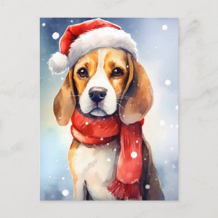 Carte Postale Noël beagle