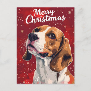 Carte Postale Noël beagle