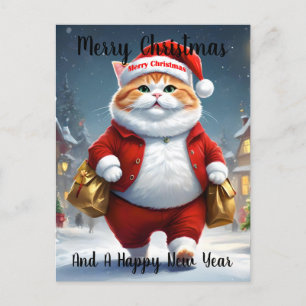 Carte Postale Noël Chat Père Noël, Noël