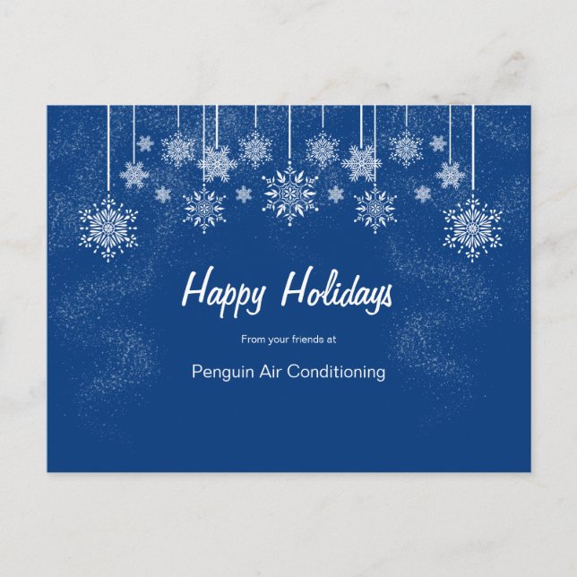 Carte Postale Noël d'affaires bleu et blanc (Devant)