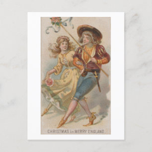 Carte Postale Noël dans Merry England Vintage années 1890