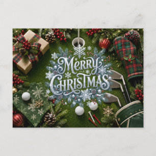 Carte Postale Noël de golf vacances