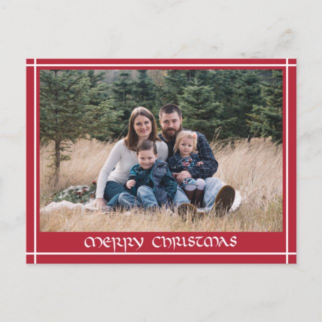 Carte Postale Noël de la famille de calligraphie dessinée à la m (Devant)