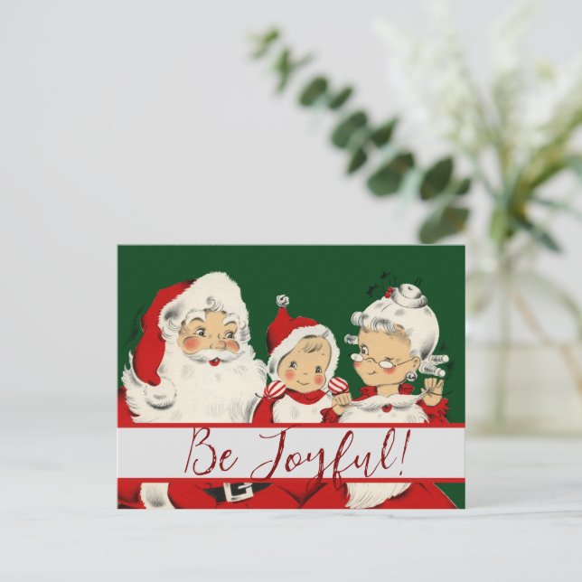 Carte Postale Noël de la famille père Noël (Debout devant)