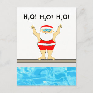 Carte Postale Noël de natation