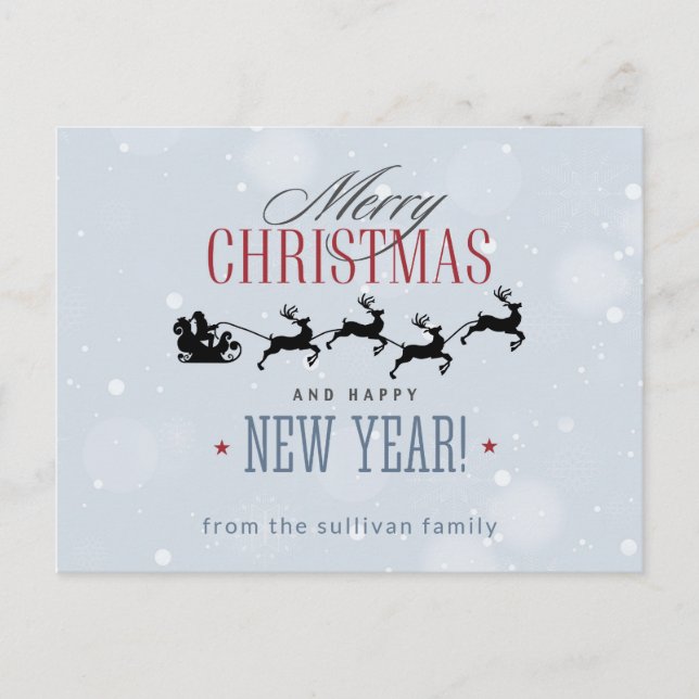 Carte Postale Noël de Santa and his Flying (Devant)