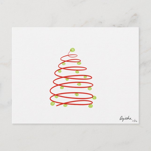 Carte Postale Noël de tennis (Devant)