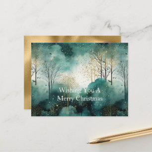 Carte Postale Noël des arbres verts