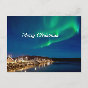 Carte Postale Noël des aurores boréales
